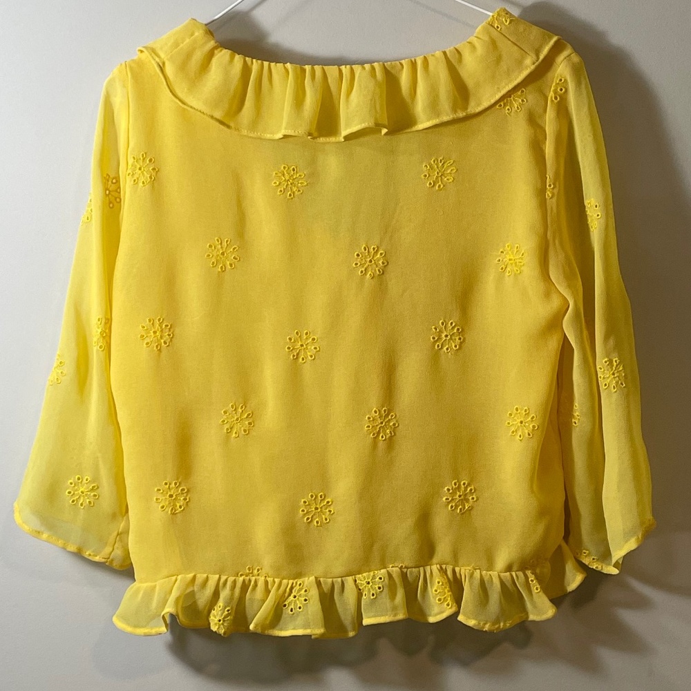 Zara Yellow Blouse with Frills - Picture 2 of 3